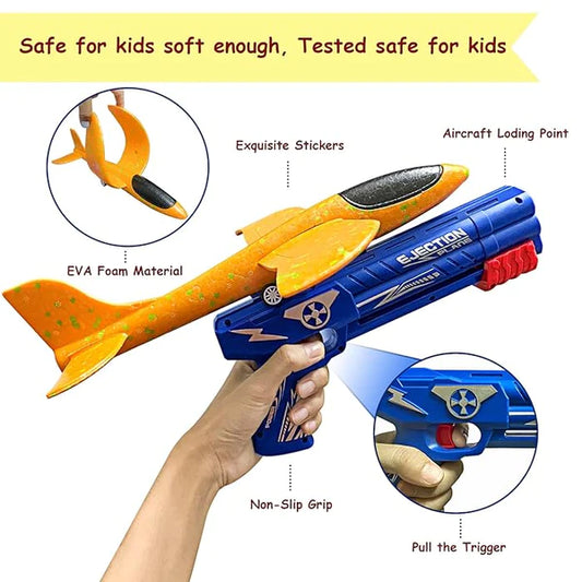 Click Ejection Airplane Flying Toy with lights